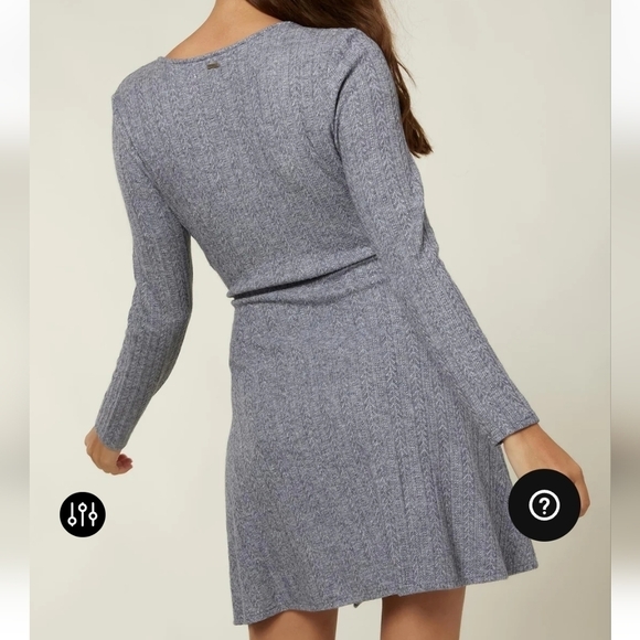 NWT O'Neill cable knit long sleeve soft wrap dress fit and flare - Picture 2 of 9
